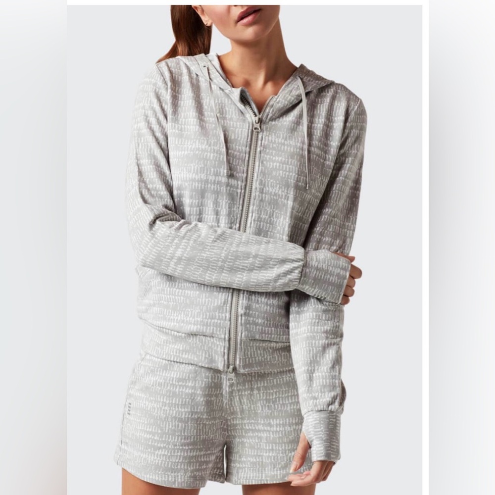Blanc Noir Luxe Fleece Zip Front Hoodie